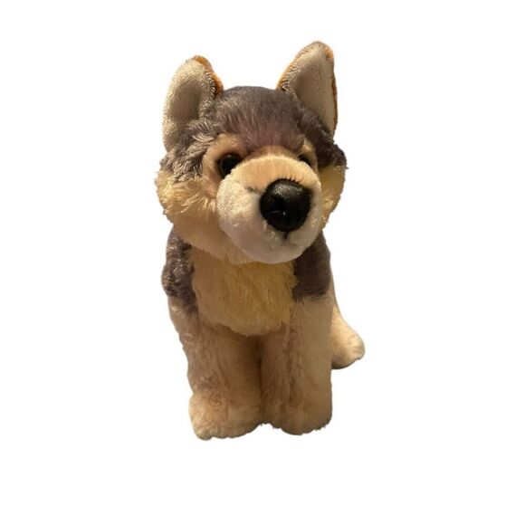Aurora Kids Wolf Husky Dog Plush Stuffed Animal Realistic Black Eyes Gray White - Picture 7 of 11